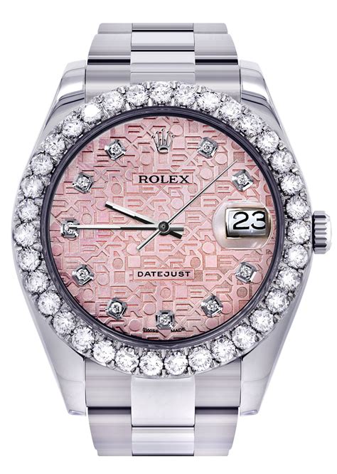 rolex datejust rose diamant|Rolex Datejust 41mm diamond bezel.